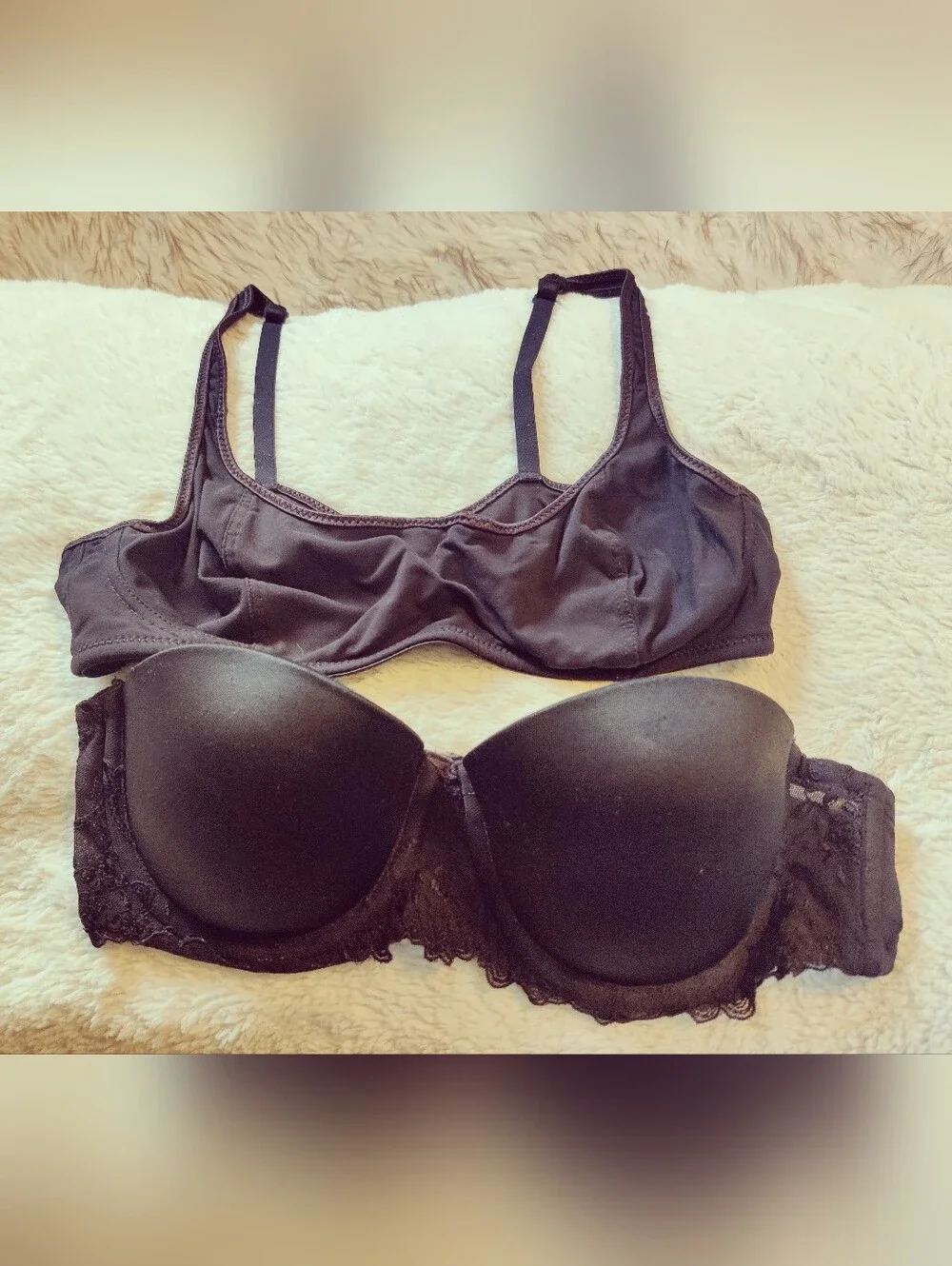 Wonderbra & Barely There Bra Lot 36A Black Underwire Strapless Push Up